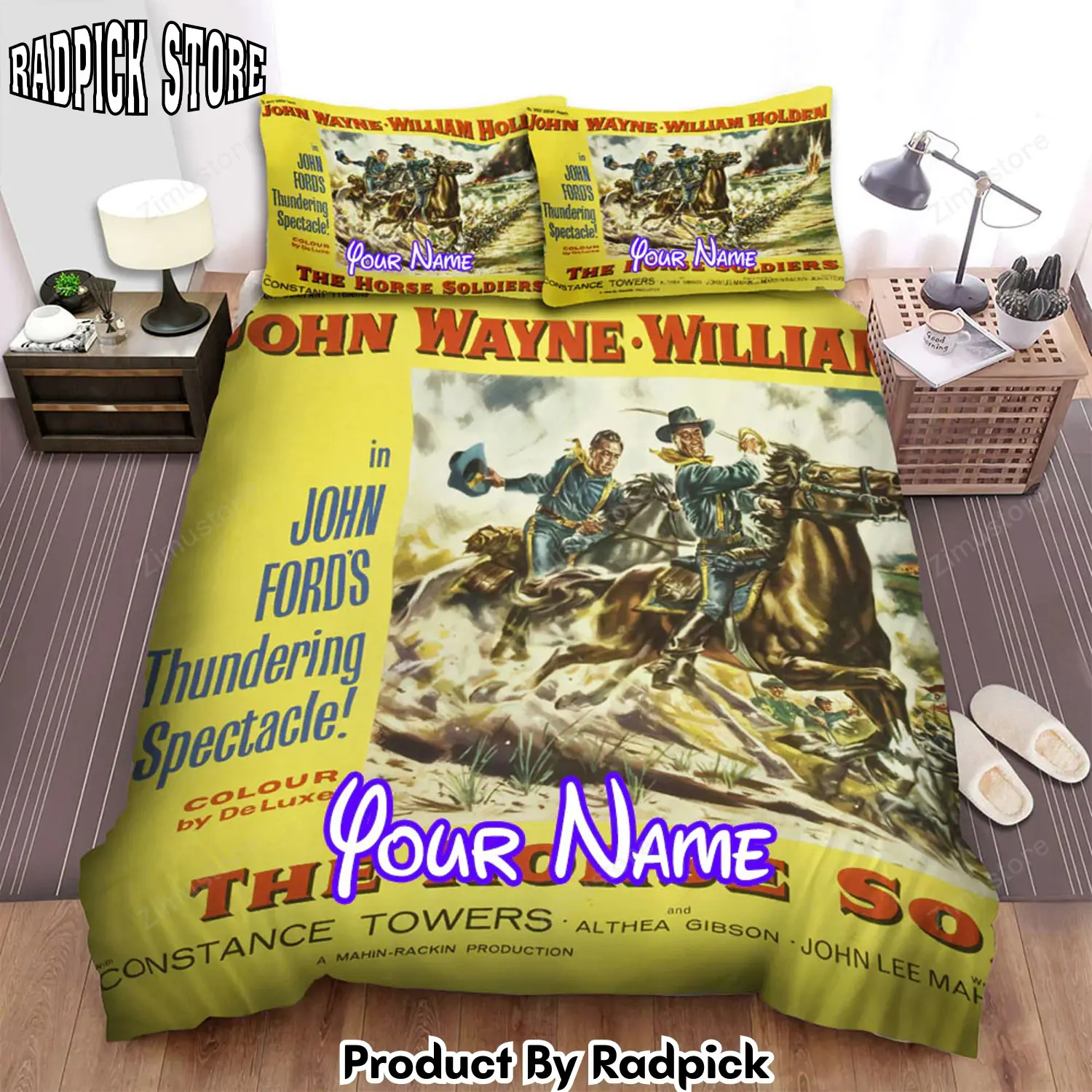 Radpick the horse soldiers in john fords thundering spectacle movie poster bed sheets spread comforter duvet cover personalized name bedding sets rp3271227